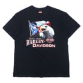 日本然リトテ-古着オンライン-HARLEY DAVIDSON ロゴプリント Tシャツ L ブラック コットン 両面プリント EL PASO TEXAS ニカラグア製-HARLEY DAVIDSON Logo Print T-Shirt L Black Cotton Double Sided Print EL PASO TEXAS Nicaragua Made
