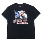 日本然リトテ-古着オンライン-HARLEY DAVIDSON ロゴプリント Tシャツ L ブラック コットン 両面プリント EL PASO TEXAS ニカラグア製-HARLEY DAVIDSON Logo Print T-Shirt L Black Cotton Double Sided Print EL PASO TEXAS Nicaragua Made
