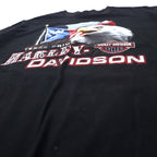 HARLEY DAVIDSON ロゴプリント Tシャツ L ブラック コットン 両面プリント EL PASO TEXAS ニカラグア製