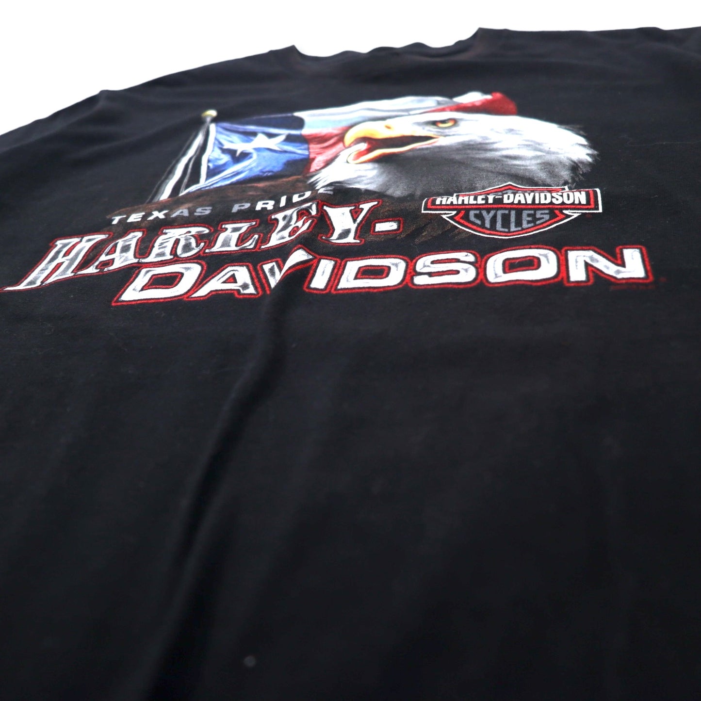 HARLEY DAVIDSON ロゴプリント Tシャツ L ブラック コットン 両面プリント EL PASO TEXAS ニカラグア製