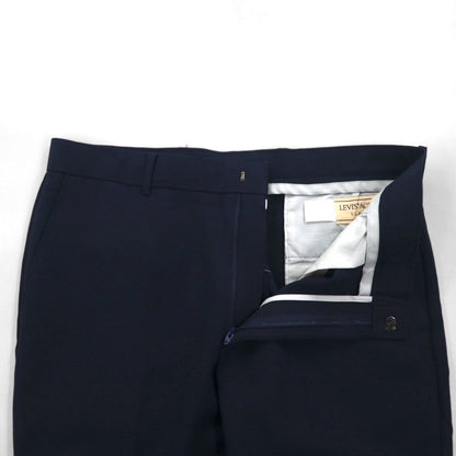 Levi's 80年代 USA製 アクションスラックス Action Slacks スタプレ STA-PREST パンツ L ネイビー ポリエステル ロケットTALONジップ