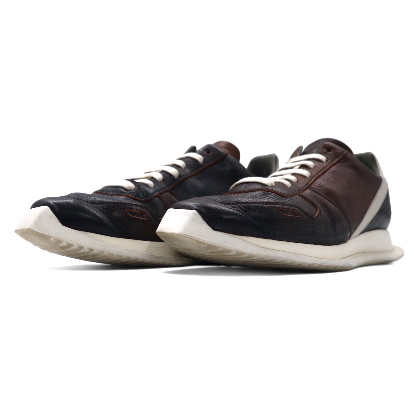 Rick Owens ランナー スニーカー 25cm ブラック ブラウン レザー Black Vintage Runner Sneakers 19 S2811