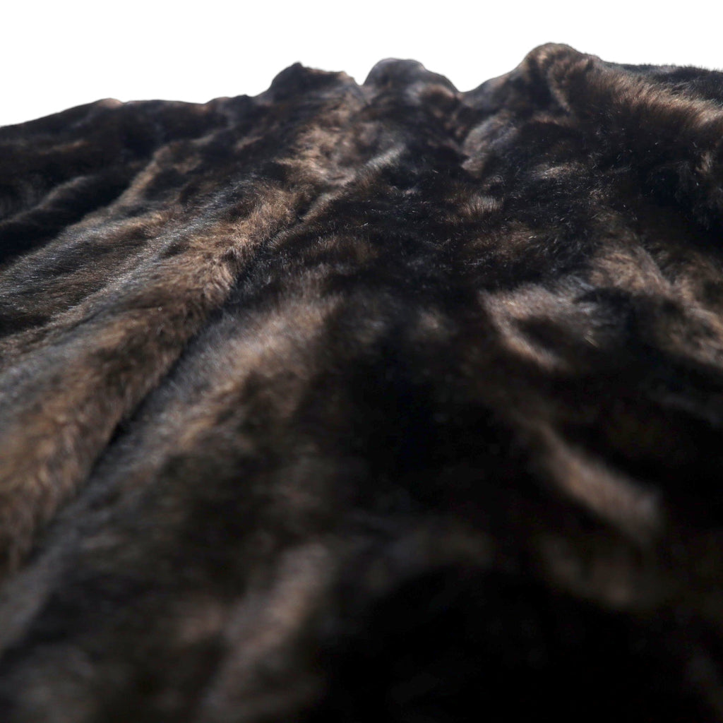 60's LLBERGER faux fur jacket made in USA, brown, acrylic, ILGWU, Union Made, tissavel, FRANCE