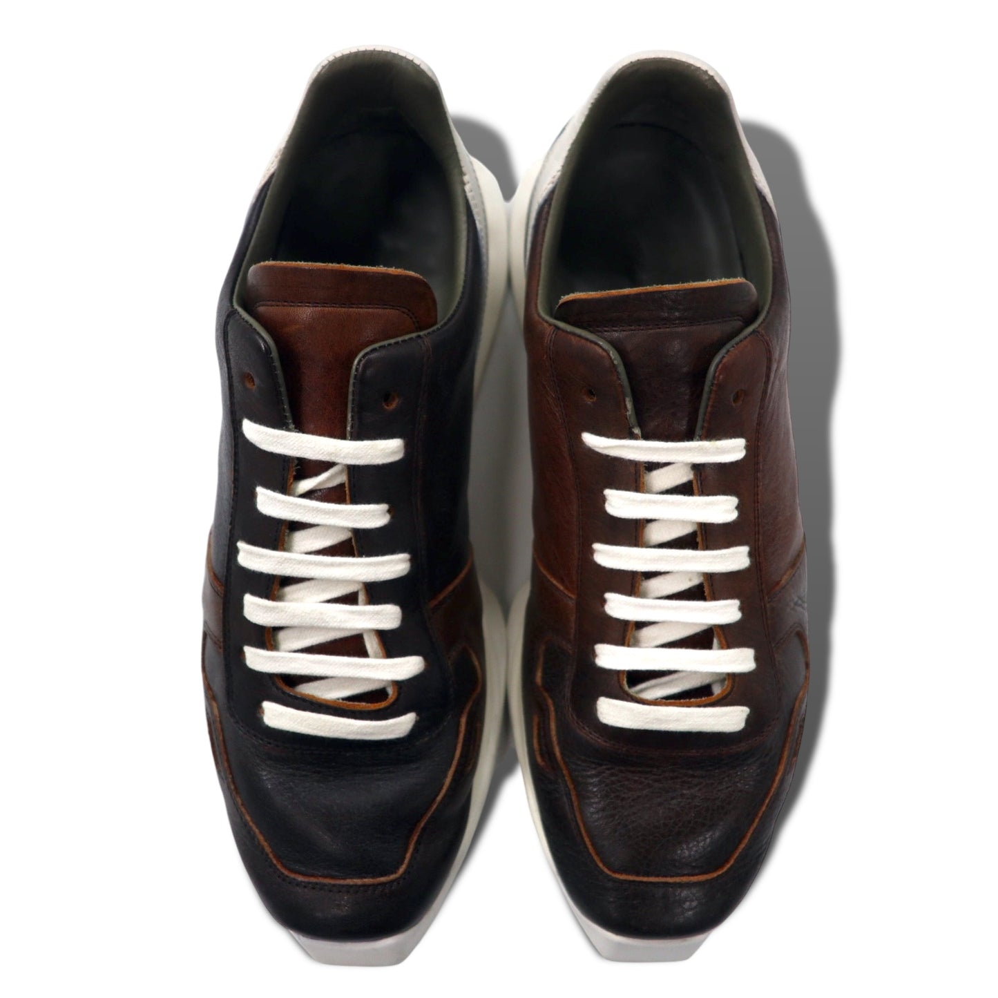 Rick Owens ランナー スニーカー 25cm ブラック ブラウン レザー Black Vintage Runner Sneakers 19 S2811