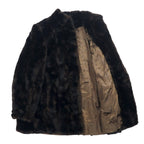 60's LLBERGER faux fur jacket made in USA, brown, acrylic, ILGWU, Union Made, tissavel, FRANCE