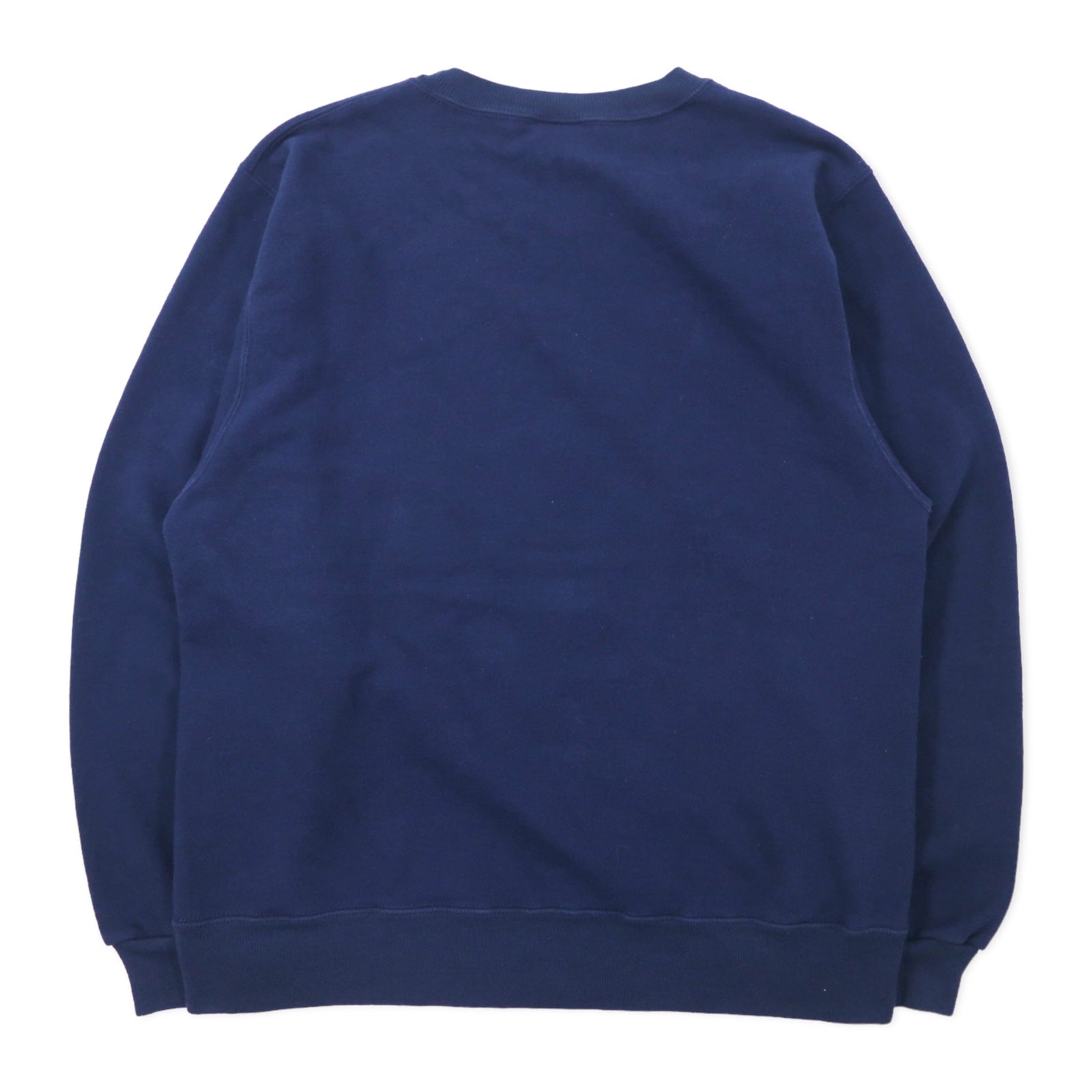 Champion USA製 90年代 カレッジ プリント スウェット L ネイビー コットン 裏起毛 NCAA フットボール NOTRE DAME 3段プリント アーチロゴ 刺繍タグ