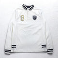 TOMMY HILFIGER RIBBLINE RUGBY SHIRT L WHITE COTTON NUMBERING VINTAGE FIT