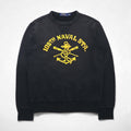 Polo Ralph Lauren ヴィンテージ加工 前V スウェット トレーナー S ブラック 105TH NAVAL STA