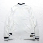 TOMMY HILFIGER RIBBLINE RUGBY SHIRT L WHITE COTTON NUMBERING VINTAGE FIT