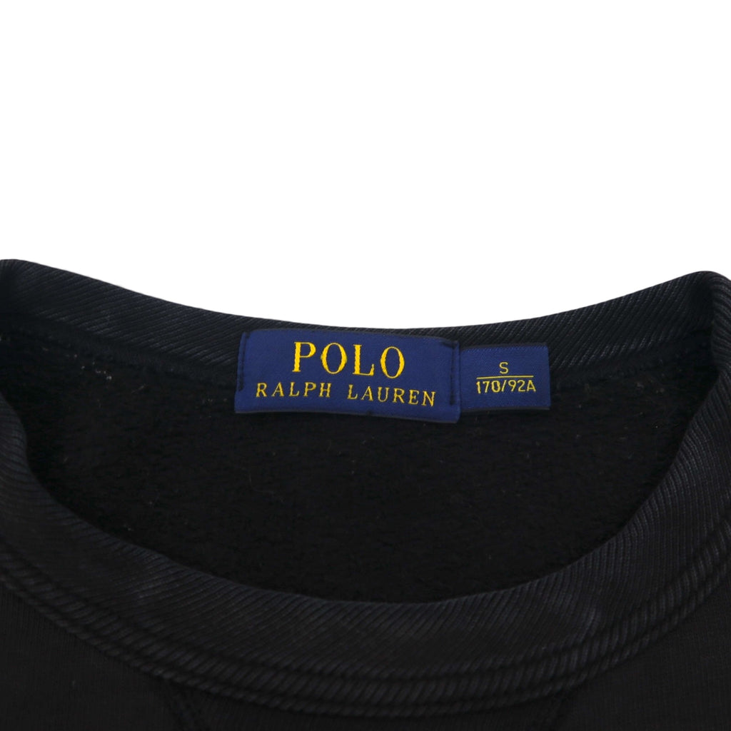 Polo Ralph Lauren ヴィンテージ加工 前V スウェット トレーナー S ブラック 105TH NAVAL STA