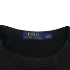 Polo Ralph Lauren ヴィンテージ加工 前V スウェット トレーナー S ブラック 105TH NAVAL STA