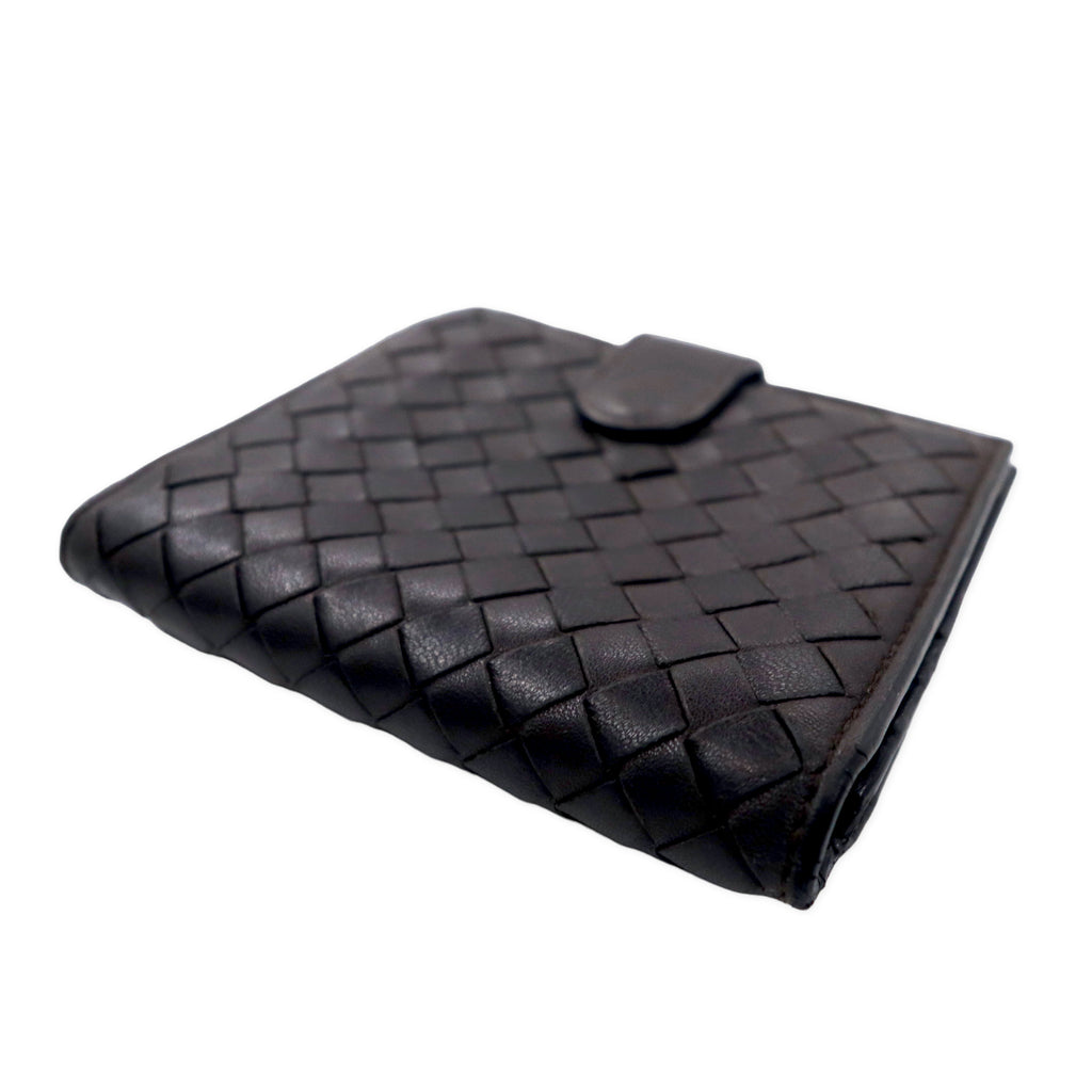 BOTTEGA VENETA Intrecciato Bifold Wallet Round Zipper Brown Leather 121059 V0013 2040 Made in Italy
