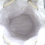 CHANEL Drawstring Pool Bag One Shoulder Bag Black Canvas Logo Print Novelty