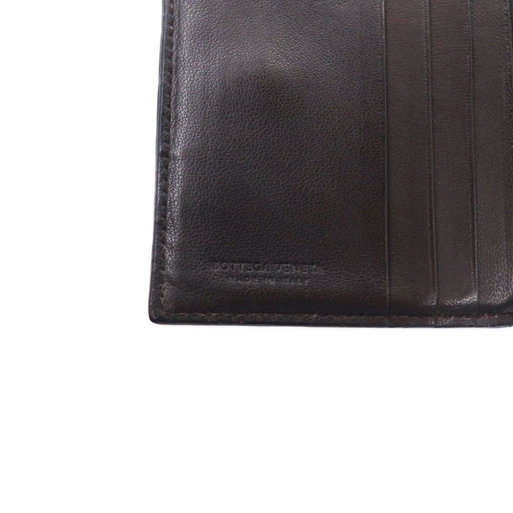 BOTTEGA VENETA Intrecciato Bifold Wallet Round Zipper Brown Leather 121059 V0013 2040 Made in Italy