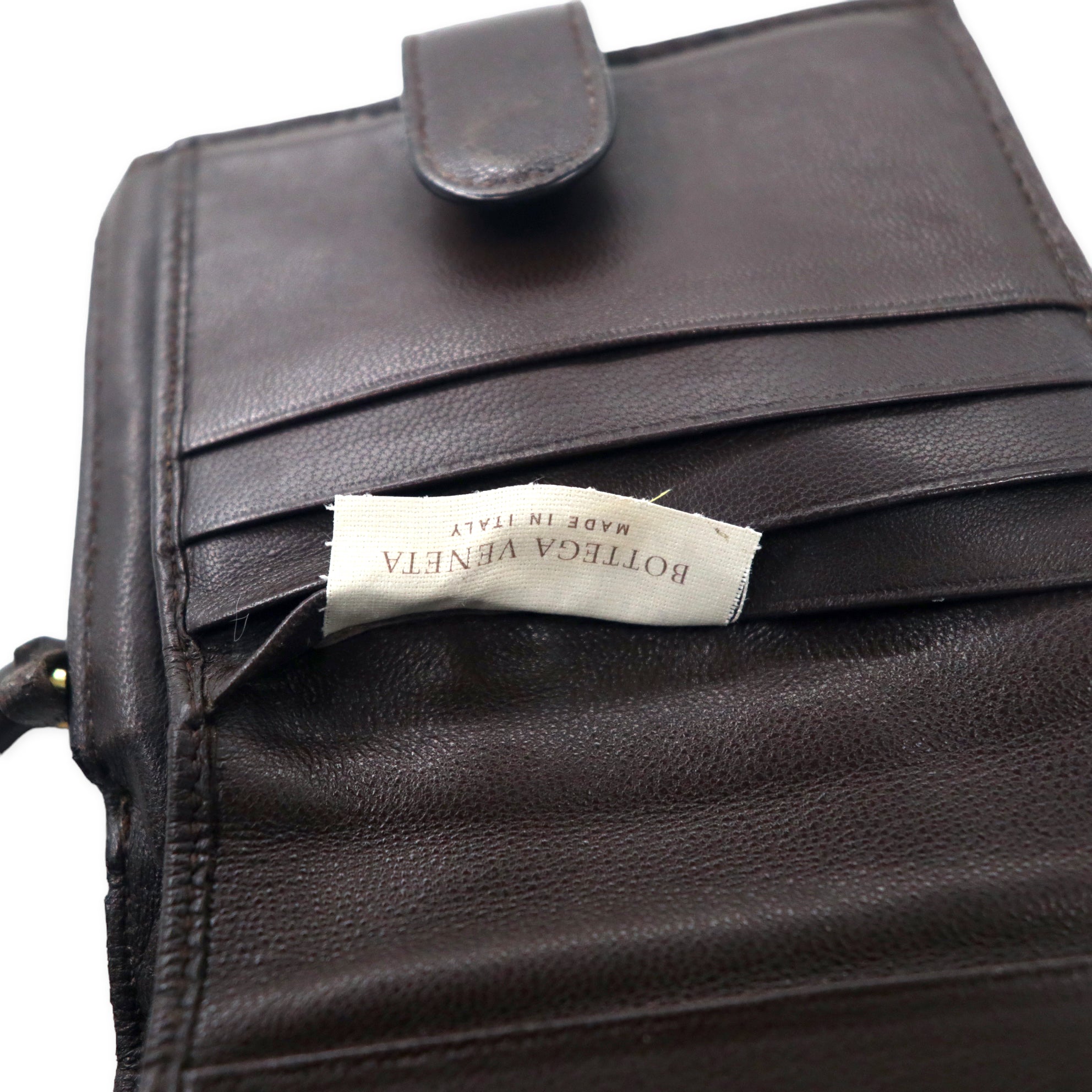 BOTTEGA VENETA Intrecciato Bifold Wallet Round Zipper Brown Leather 121059 V0013 2040 Made in Italy