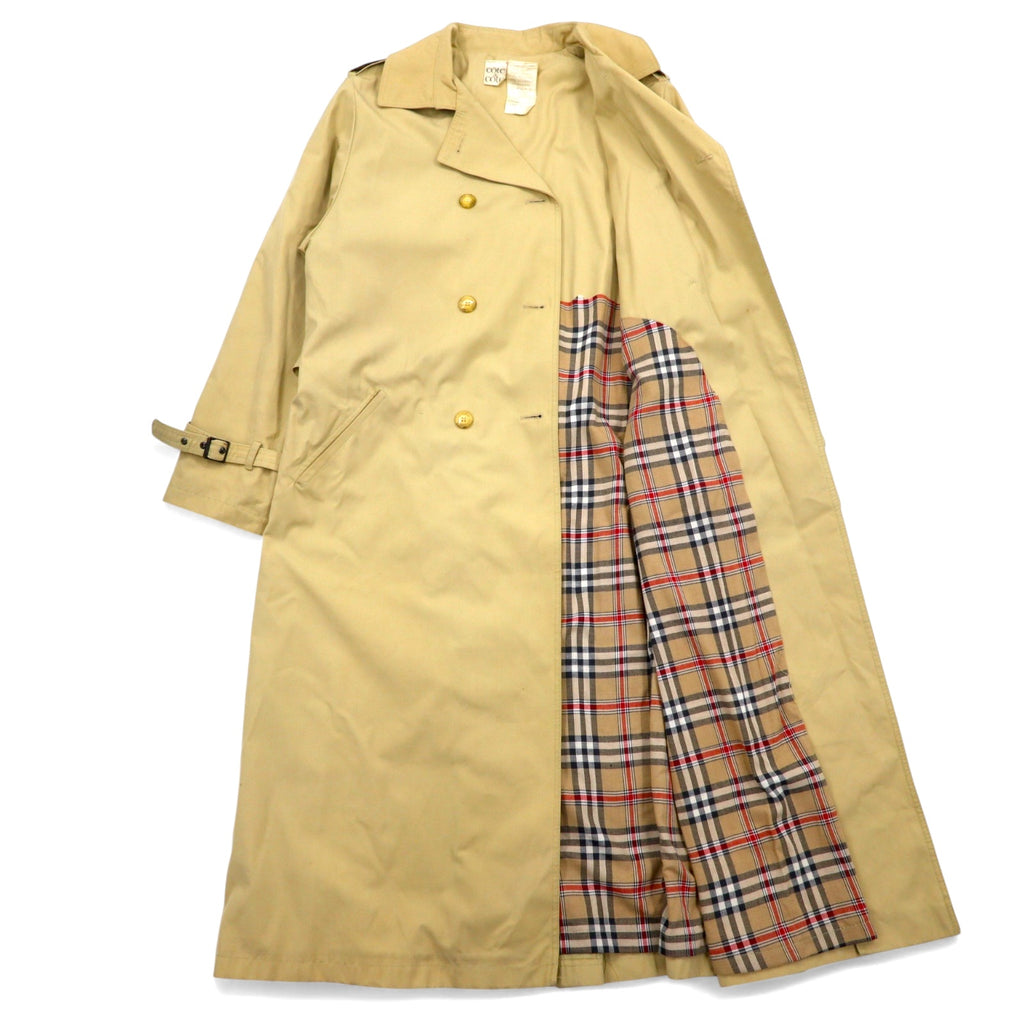 Made in Poland 80s Euro Vintage Cote a Cote Trench Coat XL Beige Cotton Polyester