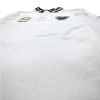 TOMMY HILFIGER RIBBLINE RUGBY SHIRT L WHITE COTTON NUMBERING VINTAGE FIT