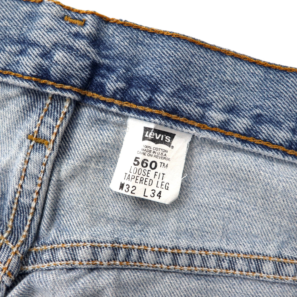 Levi's USA Made 90s 560 Loose Fit Tapered Denim Pants Size 32 Blue Cotton Zipper Fly 560-4891