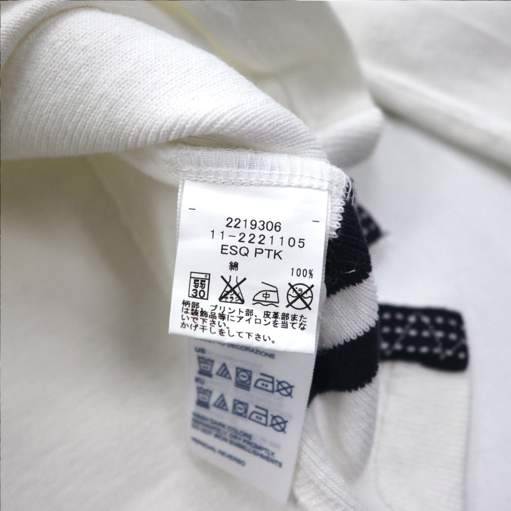 TOMMY HILFIGER RIBBLINE RUGBY SHIRT L WHITE COTTON NUMBERING VINTAGE FIT