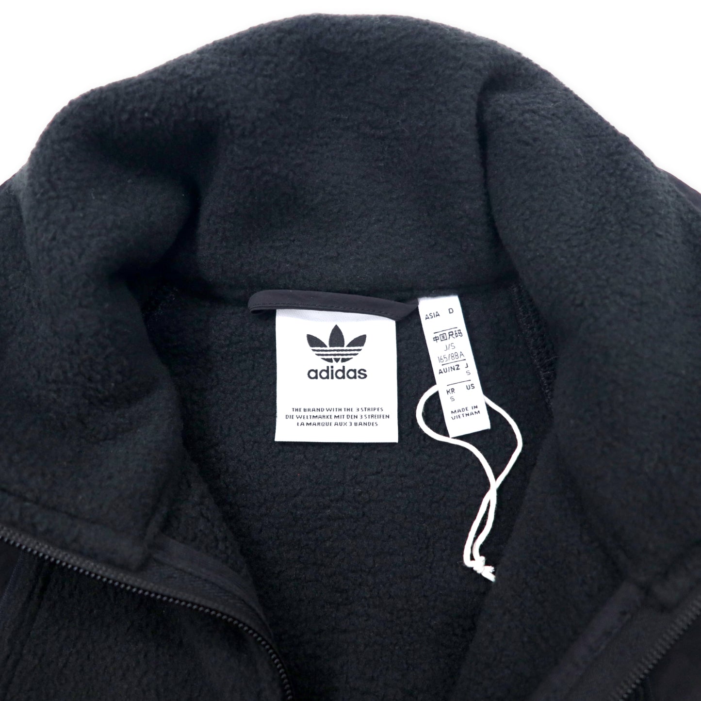 adidas originals ハーフジップ ポーラ フリースジャケット S ブラック トレフォイルロゴ BIG TREFOIL MIX HALF ZIP FLEECE GE0864