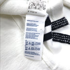 TOMMY HILFIGER RIBBLINE RUGBY SHIRT L WHITE COTTON NUMBERING VINTAGE FIT