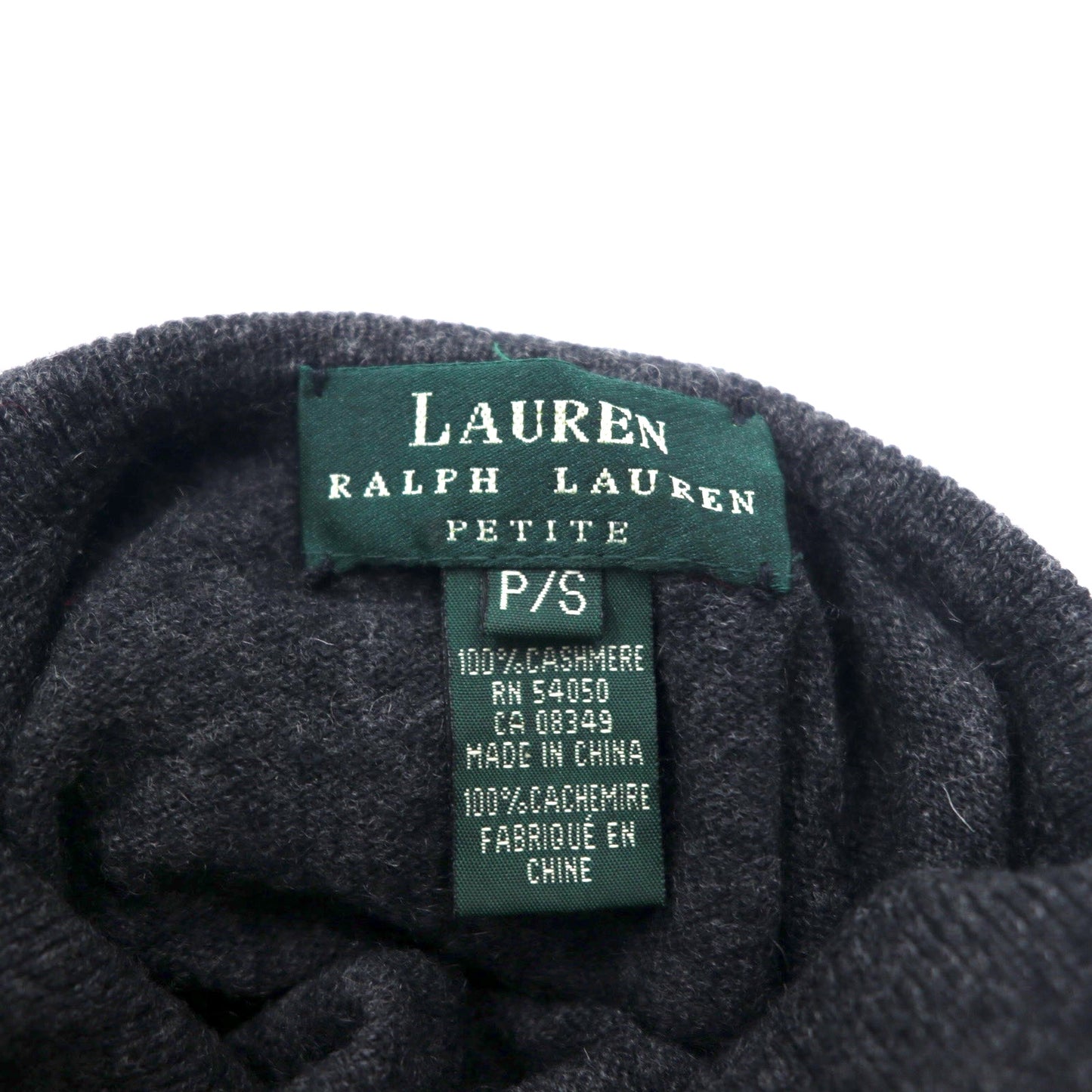 LAUREN RALPH LAUREN PETITE カシミア タートルネック ニット セーター S グレー