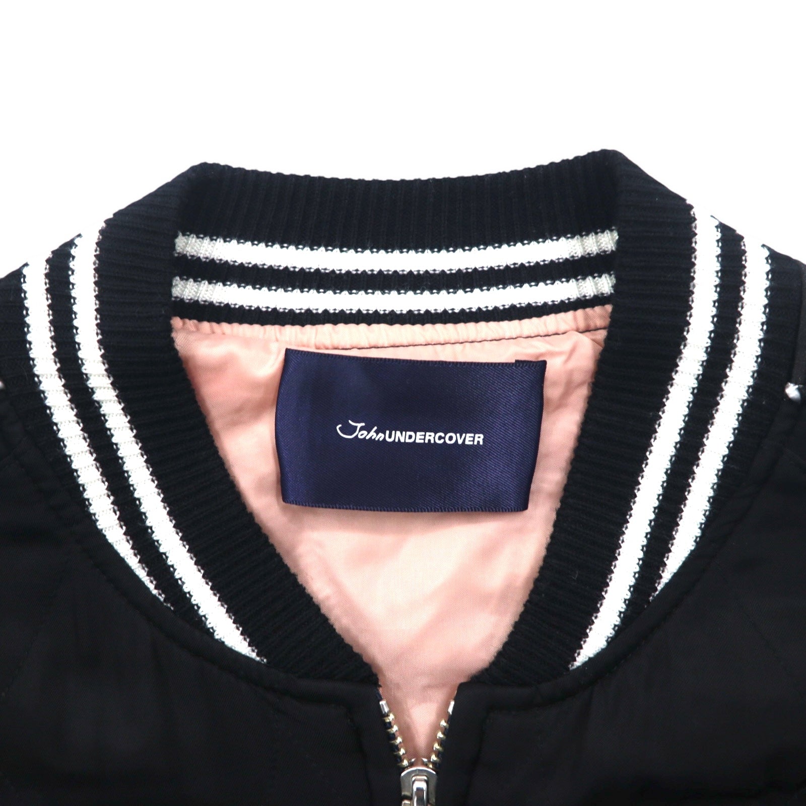 John UNDER COVER Skull Embroidery Quilted Sukajan M Black Rayon JUQ4203 Made in Japan