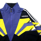 adidas 90年代 トラックジャケット ジャージ L ブラック ポリエステル トレフォイルロゴ 銀タグ