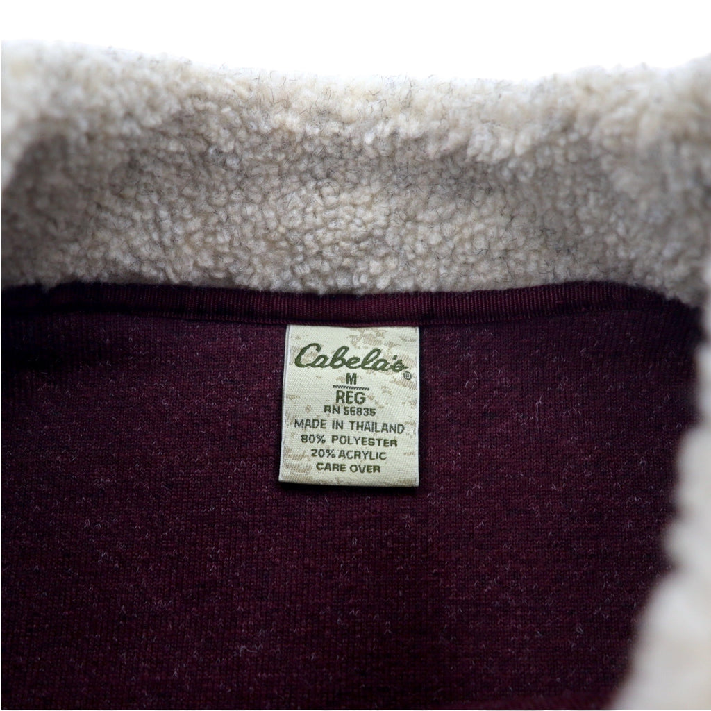 Cabela's High Neck Boa Fleece Pullover, Medium, Bordeaux, Polyester, Acrylic