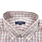 BURBERRY LONDON Button-down shirt L White Orange Check Cotton Logo embroidery Unused
