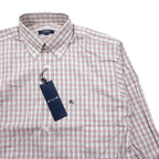 BURBERRY LONDON Button-down shirt L White Orange Check Cotton Logo embroidery Unused