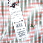 BURBERRY LONDON Button-down shirt L White Orange Check Cotton Logo embroidery Unused