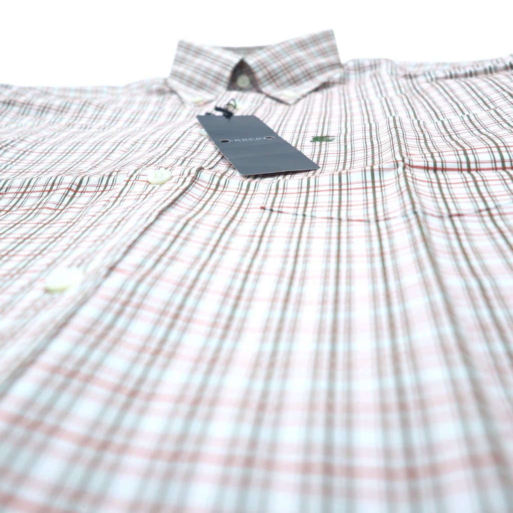 BURBERRY LONDON Button-down shirt L White Orange Check Cotton Logo embroidery Unused
