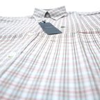 BURBERRY LONDON Button-down shirt L White Orange Check Cotton Logo embroidery Unused