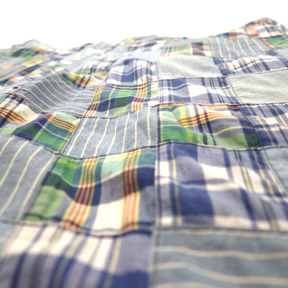 Polo by Ralph Lauren 90年代 パッチワーク ショートパンツ ハーフパンツ XL ブルー チェック India Madras