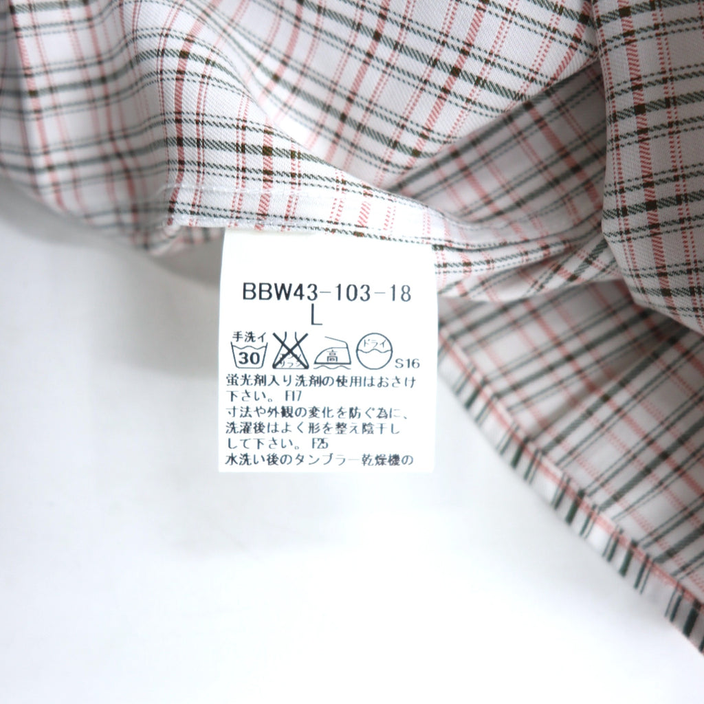 BURBERRY LONDON Button-down shirt L White Orange Check Cotton Logo embroidery Unused