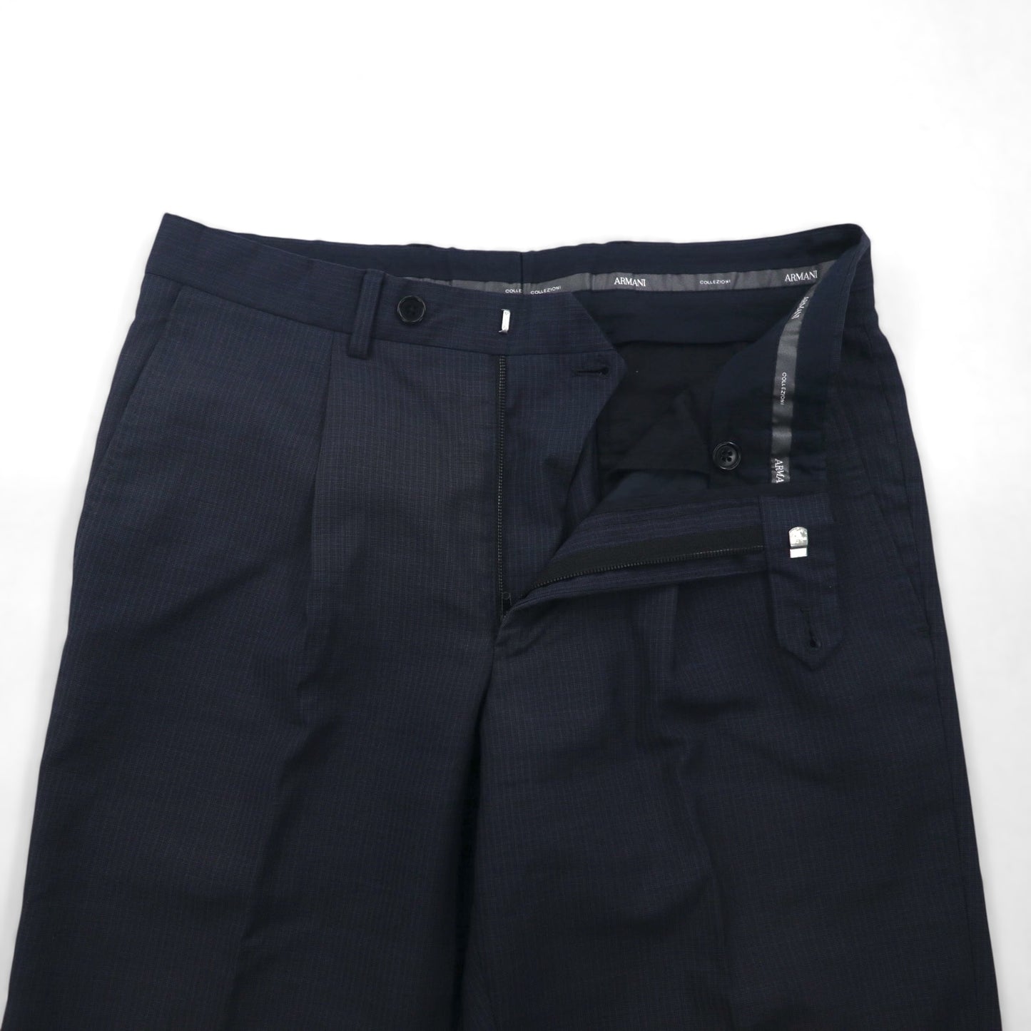 ARMANI COLLEZIONI Italian-made suit, size S, navy wool, GIORGIO