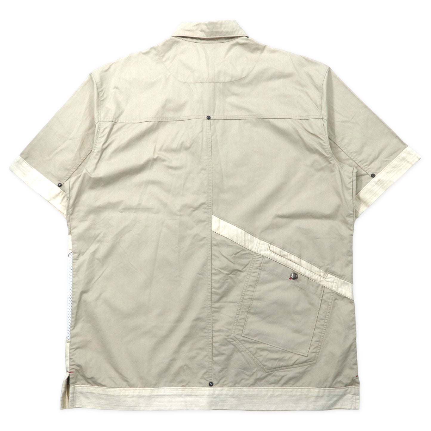 JORDAN BRAND ( NIKE ) オーバーサイズ ユーティリティーシャツ 半袖 XL ベージュ コットン ワンポイントロゴ刺繍 20周年記念モデル