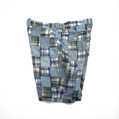 Polo by Ralph Lauren 90年代 パッチワーク ショートパンツ ハーフパンツ XL ブルー チェック India Madras