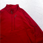 NIKE GOLF Half-Zip Track Jacket Jersey L Red Fleece Liner THERMA FIT Swoosh Logo