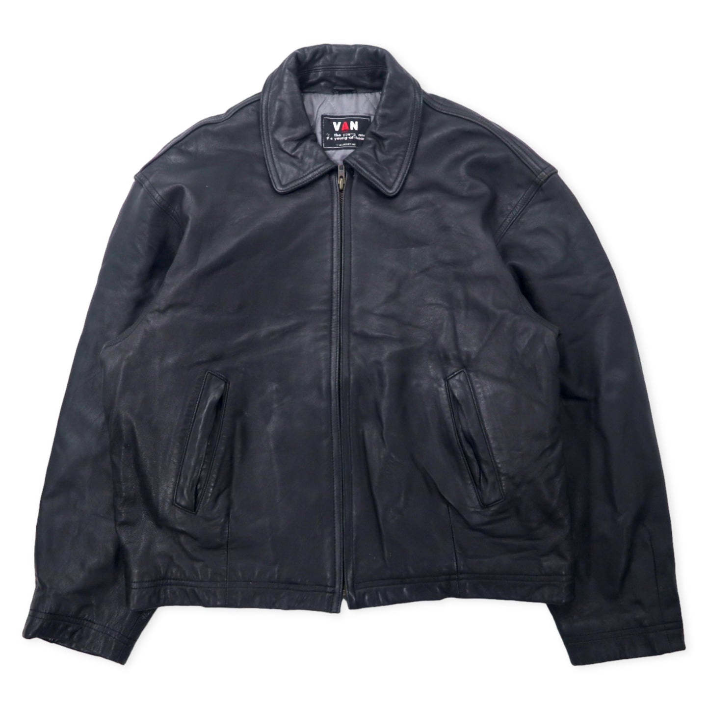 VAN -JAC -80's Lamb Leather Single Riders Jacket Free Black Sheep