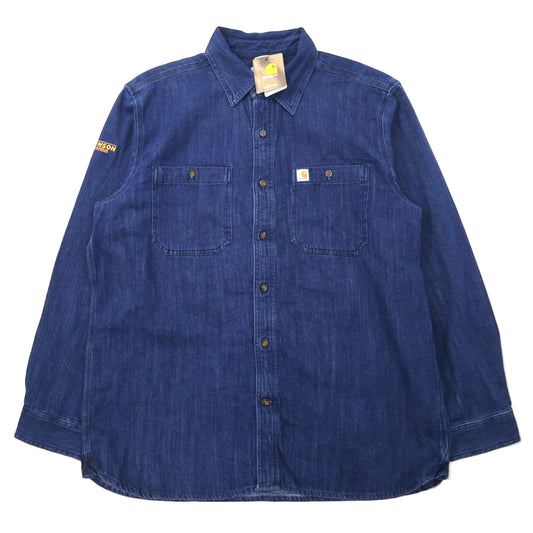 carhartt デニム ワークシャツ L ブルー インディゴ 104145 未使用品