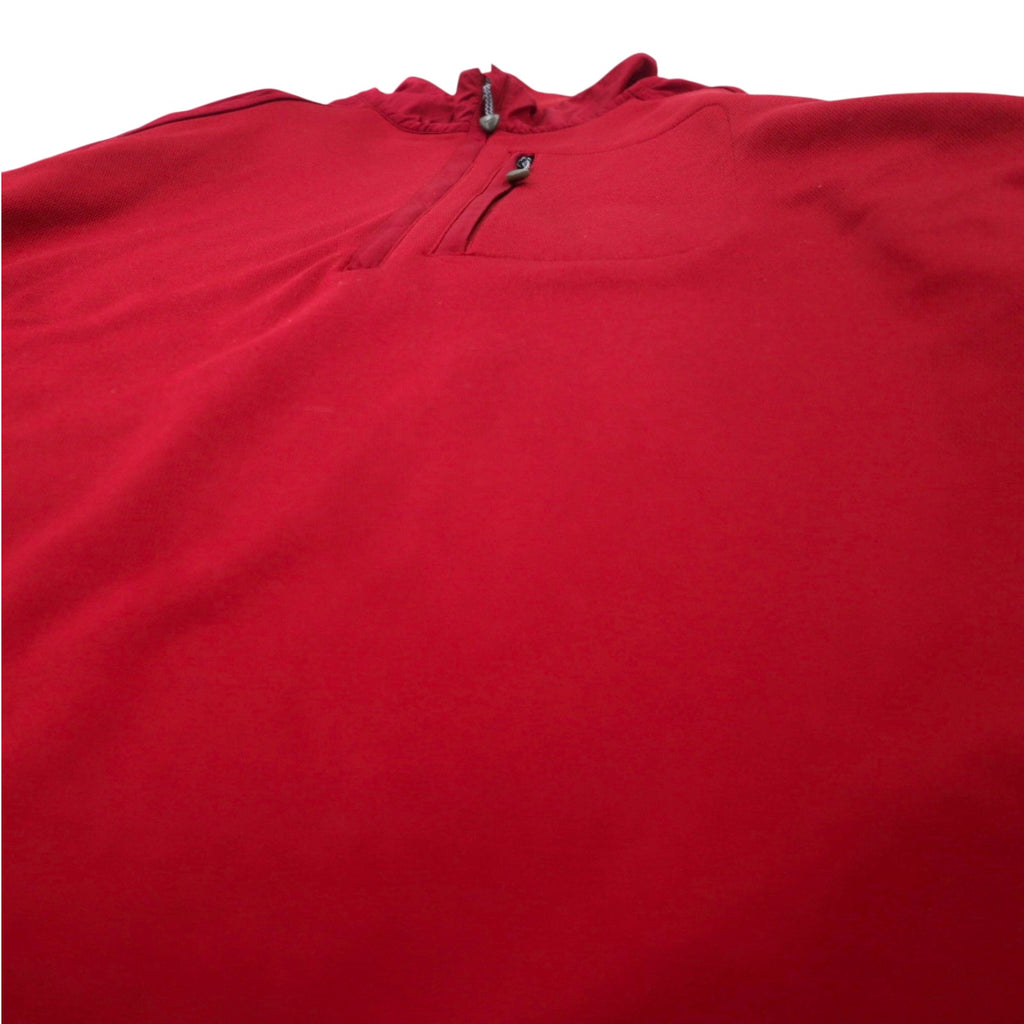 NIKE GOLF Half-Zip Track Jacket Jersey L Red Fleece Liner THERMA FIT Swoosh Logo