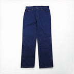 Levi's 80s USA Made 509 Denim Jeans, Size L, Indigo, 40509-0215, Orange Tab, Dark Navy, Zipper Fly, Leather Patch