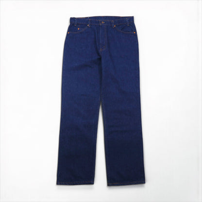Levi's 80s USA Made 509 Denim Jeans, Size L, Indigo, 40509-0215, Orange Tab, Dark Navy, Zipper Fly, Leather Patch