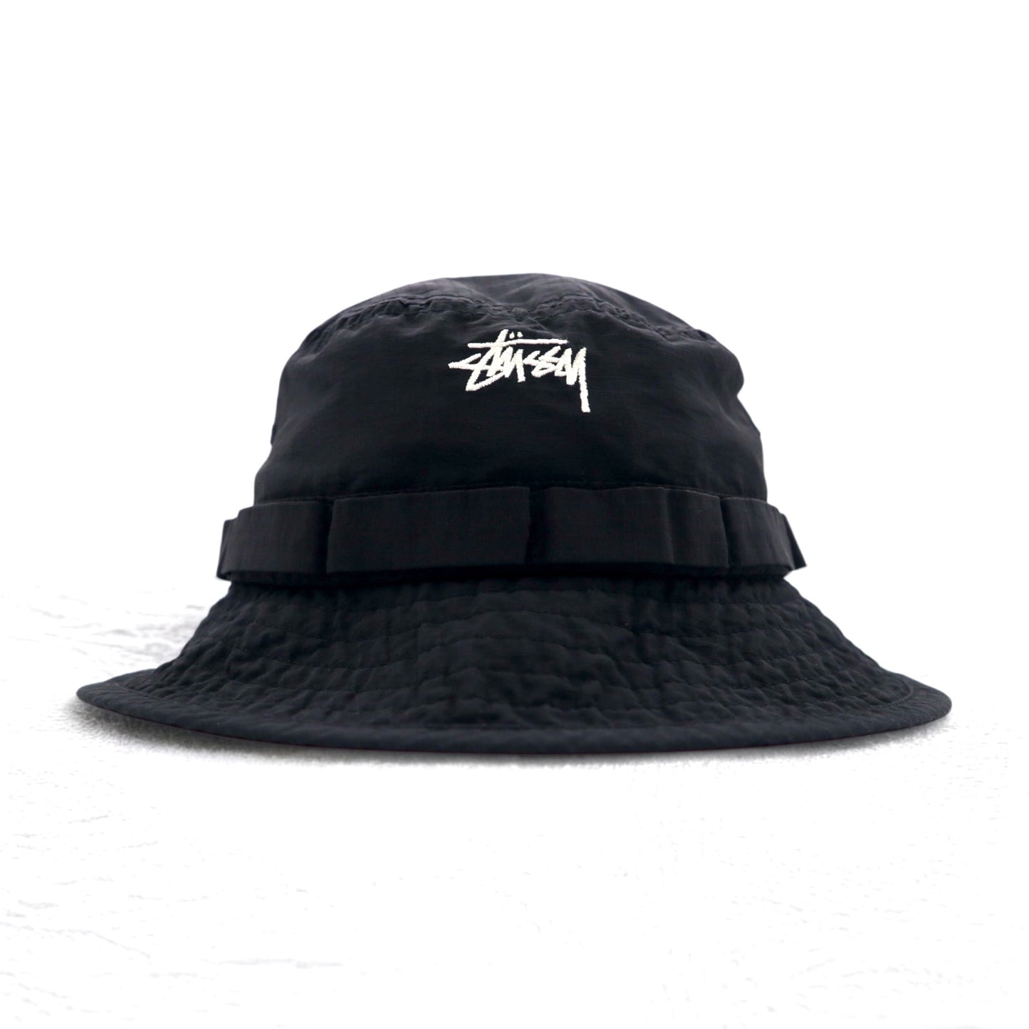 Stussy Ripstop Boonie Hat Nyco Ripstop Boonie Hat Bucket Hat S/M Black Nylon Stock Logo Embroidered