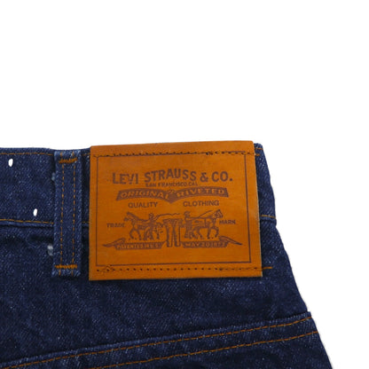 Levi's 80s USA Made 509 Denim Jeans, Size L, Indigo, 40509-0215, Orange Tab, Dark Navy, Zipper Fly, Leather Patch