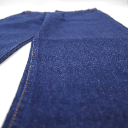 Levi's 80s USA Made 509 Denim Jeans, Size L, Indigo, 40509-0215, Orange Tab, Dark Navy, Zipper Fly, Leather Patch