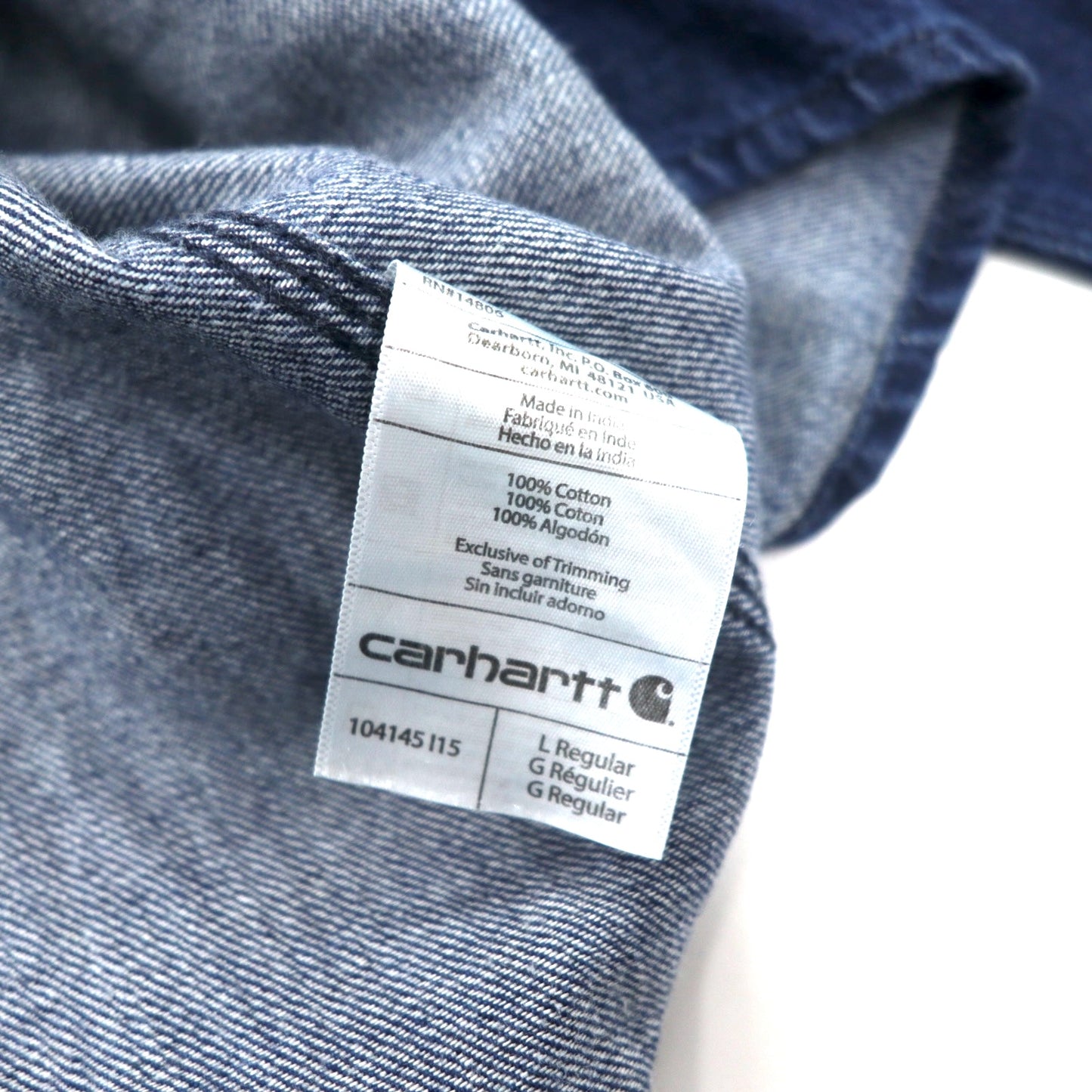 carhartt デニム ワークシャツ L ブルー インディゴ 104145 未使用品