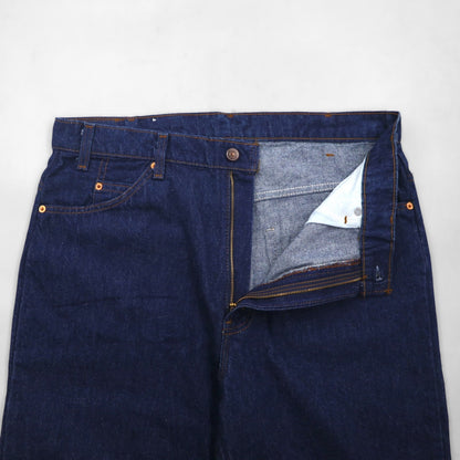 Levi's 80s USA Made 509 Denim Jeans, Size L, Indigo, 40509-0215, Orange Tab, Dark Navy, Zipper Fly, Leather Patch